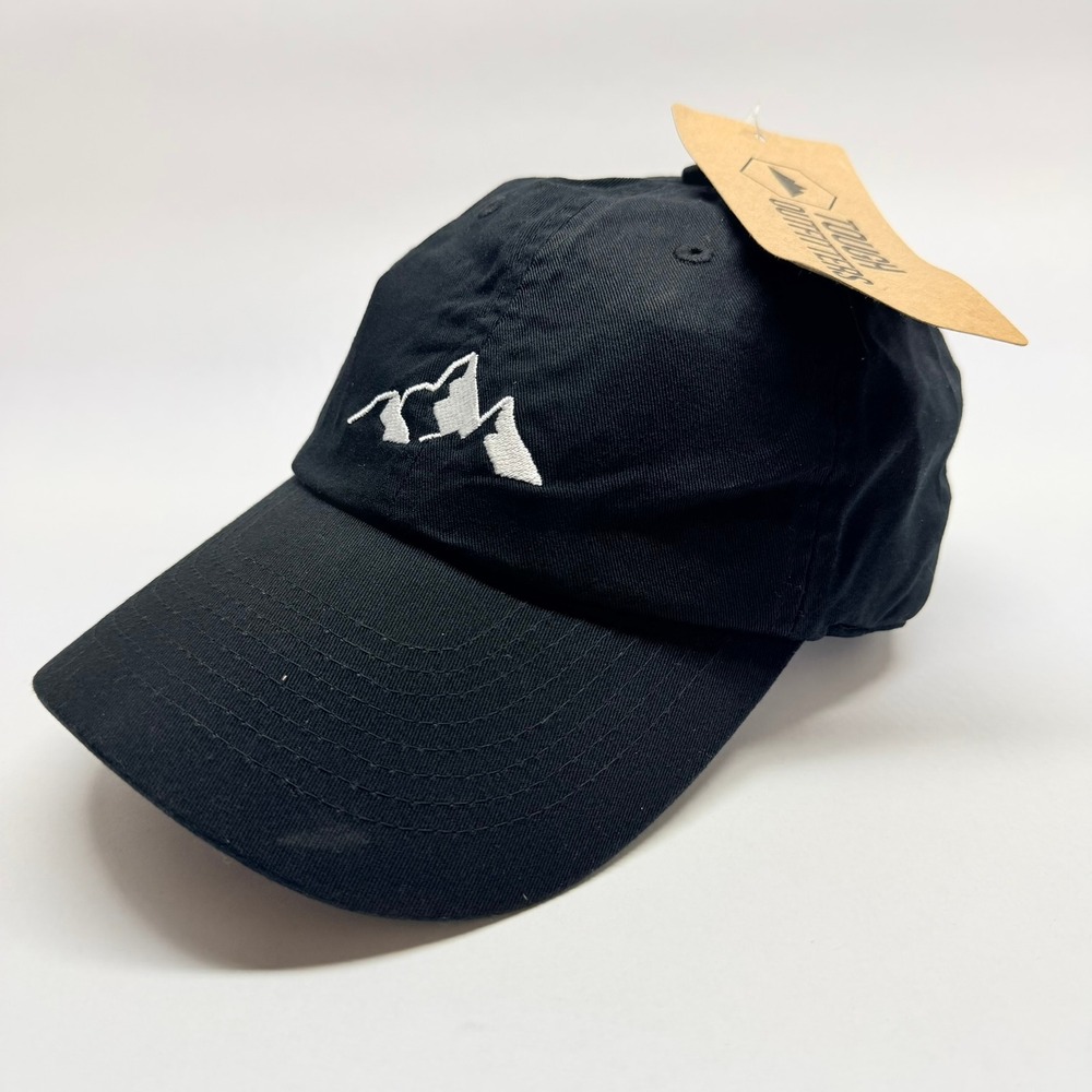 Tough Outfitters Mens Womens Black Mountain Logo Cotton Adjustabl Baseball Hat